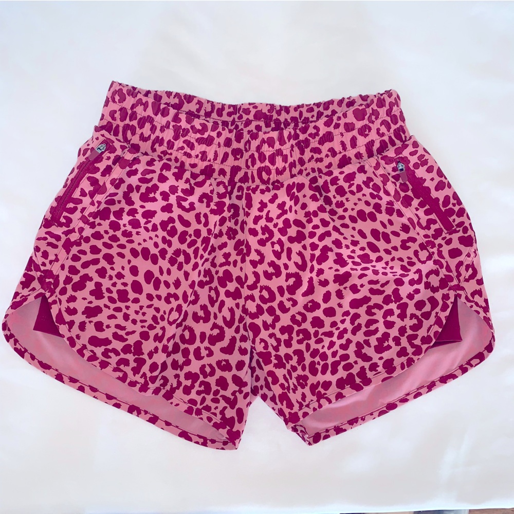 Avia running shorts size xs (0-2) pink/maroon leopard print workout/gym